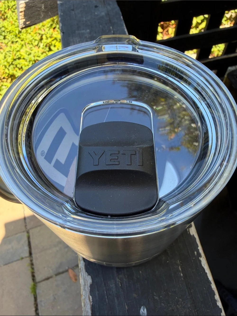 Yeti Stainless Steel Travel Mug Silver camping mug with Clear Lid